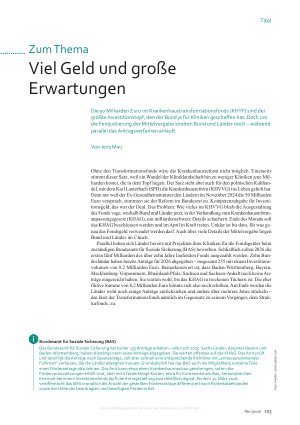 Vorschauseite 2: Zank um den größten Geldtopf der Klinikgeschichte