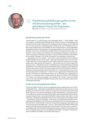 Vorschauseite 3: Zank um den größten Geldtopf der Klinikgeschichte