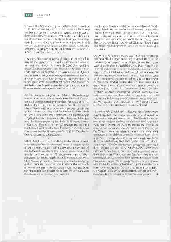 Vorschauseite 2: Die Wohnungsbauförderung des Bundes - ein zentrales Element für eine angemessene Wohnraumversorgung.