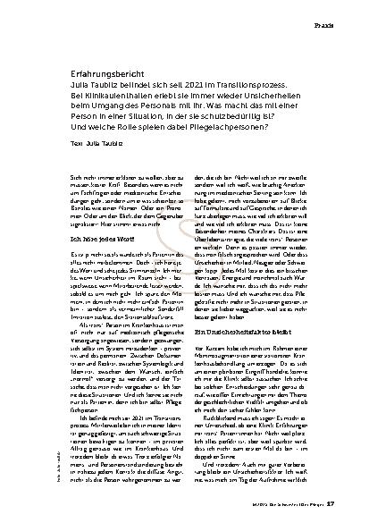 Vorschauseite 2: Ich bringe keine Diagnose mit, sondern eine Identität