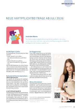 Vorschauseite 1: Neue Haftpflichtbeiträge ab Juli 2026