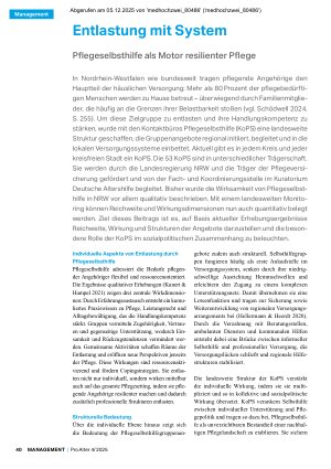 Vorschauseite 1: Entlastung mit System Pflegeselbsthilfe als Motor resilienter Pflege