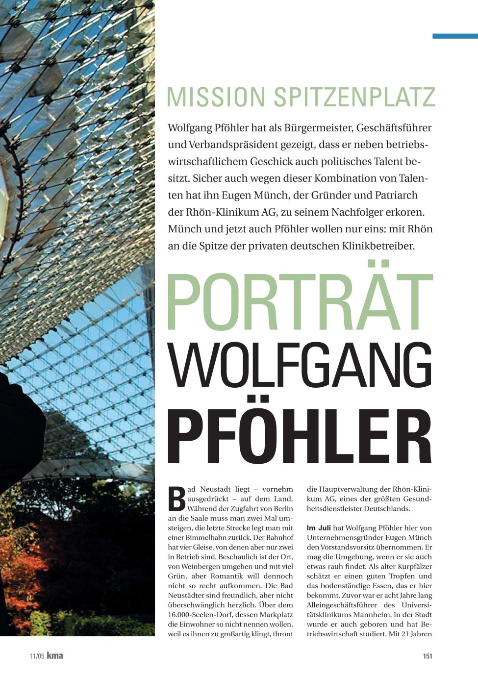 Vorschauseite 1: Porträt Wolfgang Pföhler