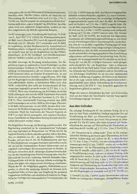 Vorschauseite 6: Medizinprodukterecht - hier: Anspruch auf Information durch Übermittlung einer Kundenliste hinsichtlich bestimmter Hüftendoprothesen bejaht