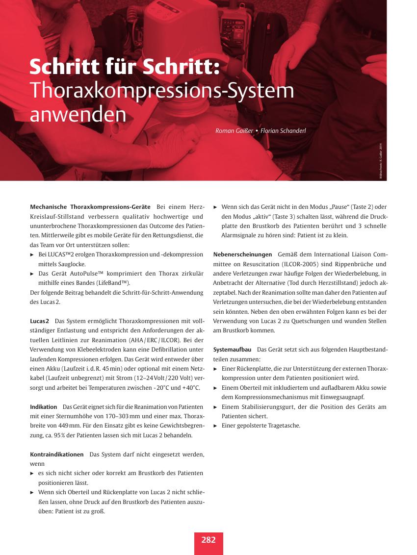 Vorschauseite 1: Schritt für Schritt: Thoraxkompressions-System anwenden