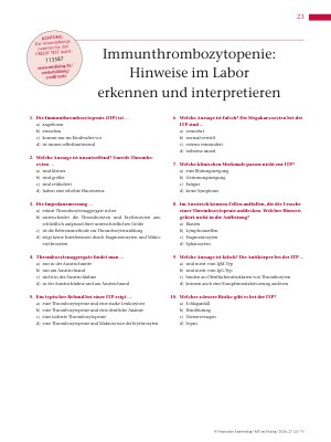 Vorschauseite 6: Immunthrombozytopenie: Hinweise im Labor erkennen und interpretieren