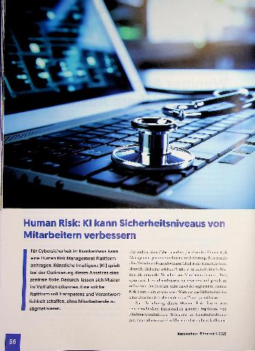 Vorschauseite 1: Human Risk: Kl kann Sicherheitsniveaus von Mitarbeitern verbessern