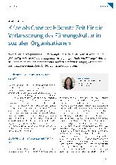 Vorschauseite 1: Krise als Chance: Höchste Zeit für die Verbesserung der Führungskultur in sozialen Organisationen