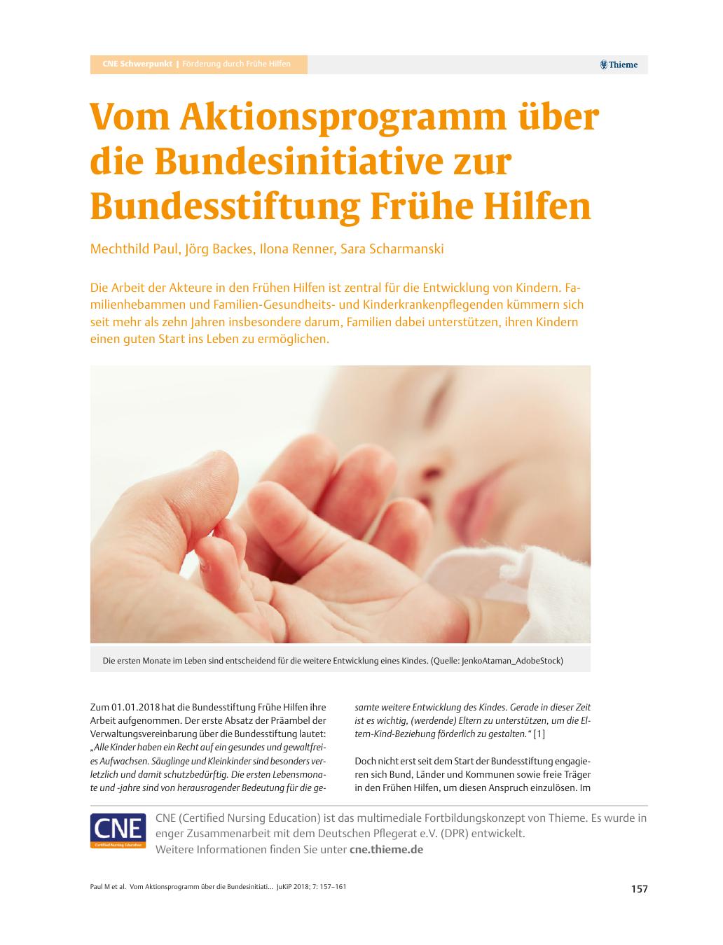 Vorschauseite 1: Vom Aktionsprogramm über die Bundesinitiative zur Bundesstiftung Frühe Hilfen