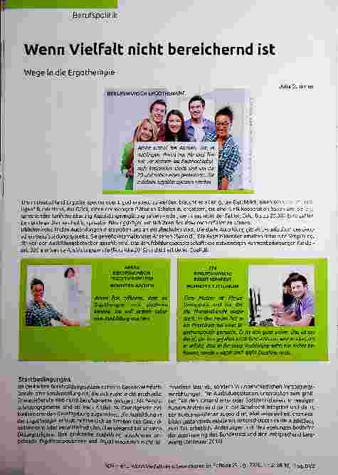 Vorschauseite 1: Wenn Vielfalt nicht bereichernd ist: Wege in die Ergotherapie