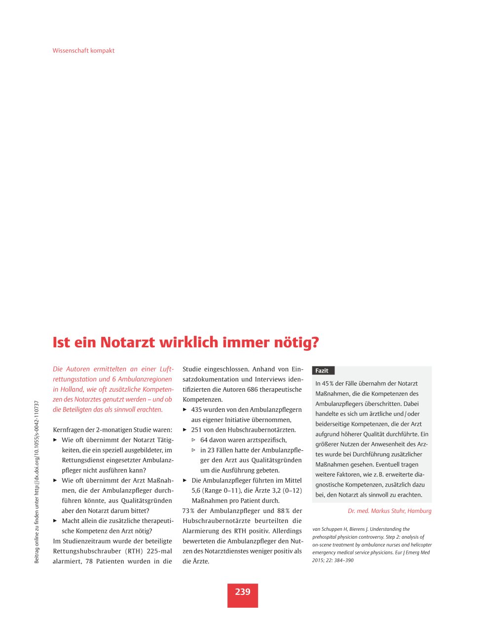 Vorschauseite 1: Ist ein Notarzt wirklich immer nötig?