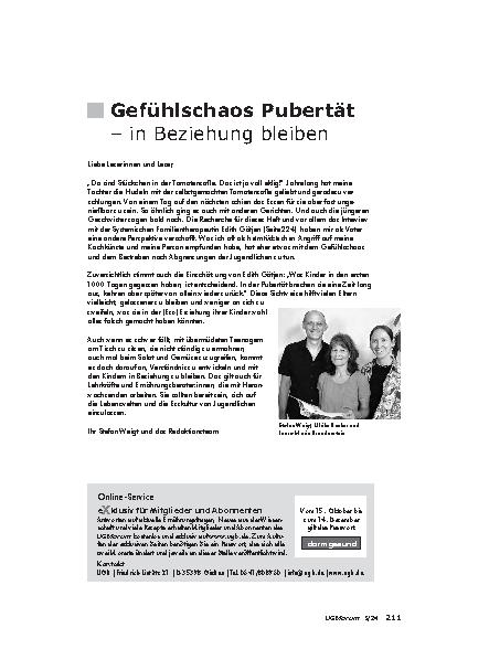 Vorschauseite 1: Gefühlschaos Pubertät – in Beziehung bleiben