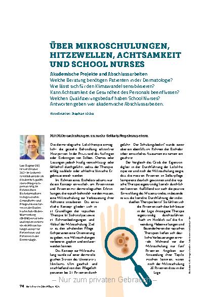 Vorschauseite 1: Über Mikroschulungen, Hitzewellen, Achtsamkeit und Schulkrankenschwestern