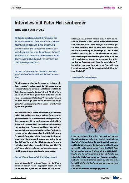 Vorschauseite 1: Interview mit Peter Heissenberger