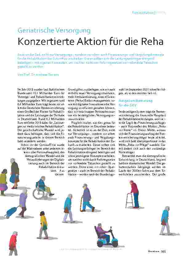 Vorschauseite 1: Geriatrische Versorgung Konzertierte Aktion für die Reha