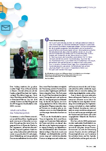 Vorschauseite 2: Award Patientendialog Digital zu seelischer Gesundheit