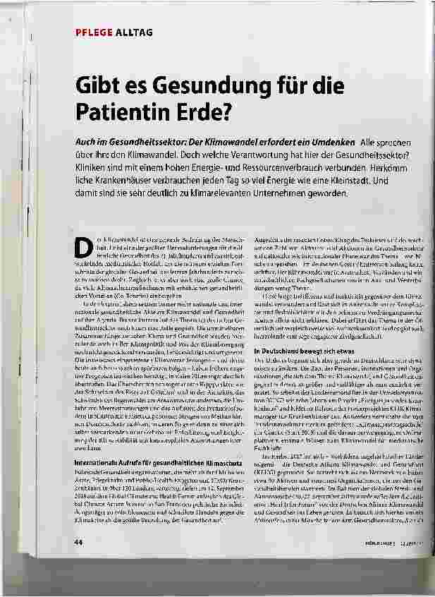Vorschauseite 1: Gibt es Gesundung für die Patientin Erde?
