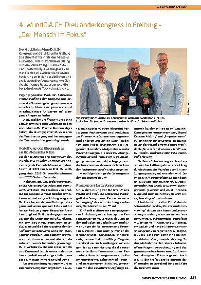 Vorschauseite 1: 4. WundD. A. CH DreiLänderKongress in Freiburg – „Der Mensch im Fokus“