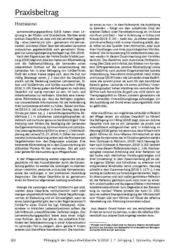 Vorschauseite 2: Wie lernt man als angehender Lehrender Lernentwicklungsgespräche in der Pflegeausbildung zu führen?
