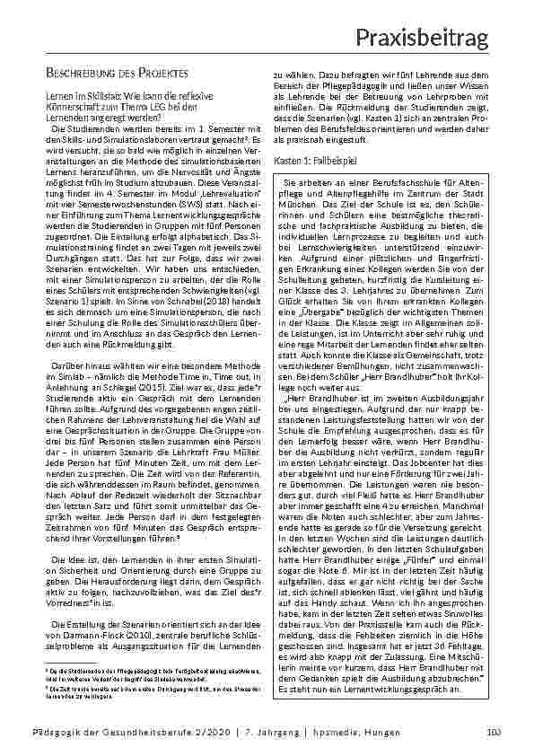 Vorschauseite 3: Wie lernt man als angehender Lehrender Lernentwicklungsgespräche in der Pflegeausbildung zu führen?