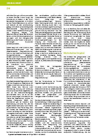 Vorschauseite 3: Das Erleben der Safewards-Intervention „Deeskalierende Gesprächsführung“ bei pflegerisch - therapeutischen Mitarbeiter*innen in der Psychiatrie