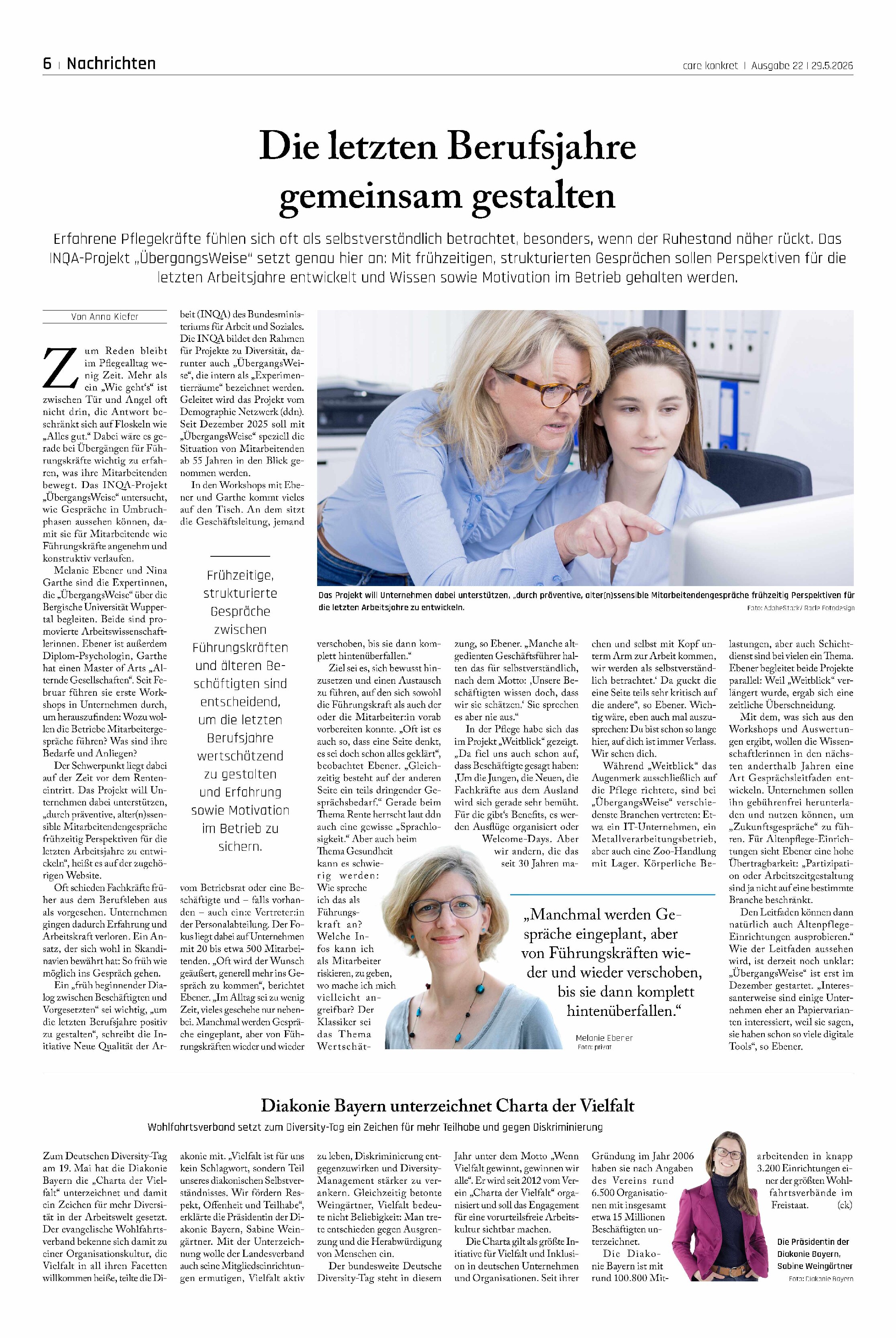 Vorschauseite 1: Die letzten Berufsjahre gemeinsam gestalten