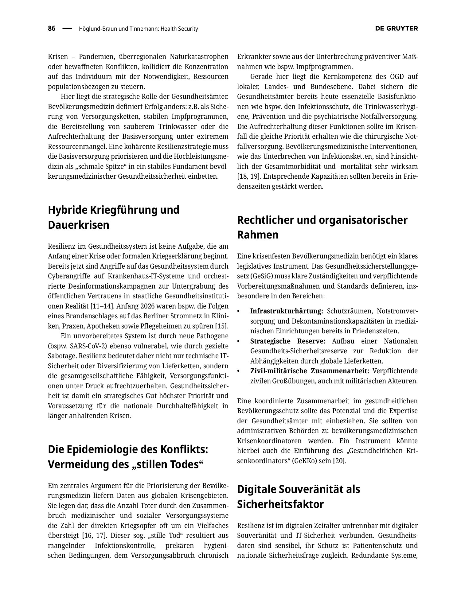 Vorschauseite 2: Health Security: Bevölkerungsmedizin als wichtiger Bestandteil der nationalen Gesundheitssicherheitsstrategie