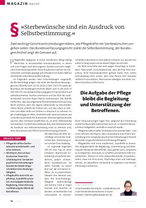 Vorschauseite 1: »Sterbewünsche sind ein Ausdruck von Selbstbestimmung. «