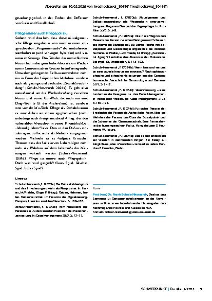 Vorschauseite 2: Reha in der Pflege? Pflege ist Reha? Ein kurzer Kommentar im Duktus einer problematisierenden Dekonstruktion
