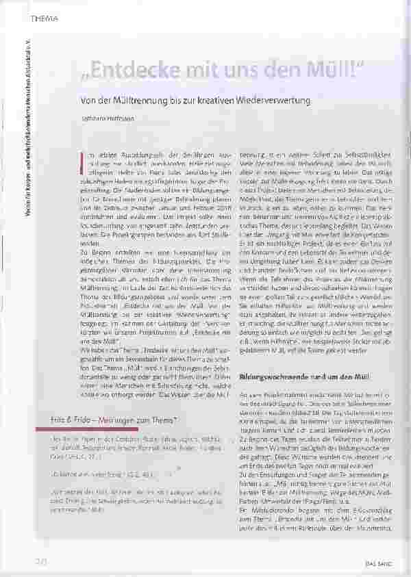 Vorschauseite 1: „Entdecke mit uns den Müll!"
