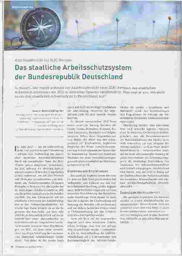 Vorschauseite 1: Das staatliche Arbeitsschutzsystem der Bundesrepublik Deutschland