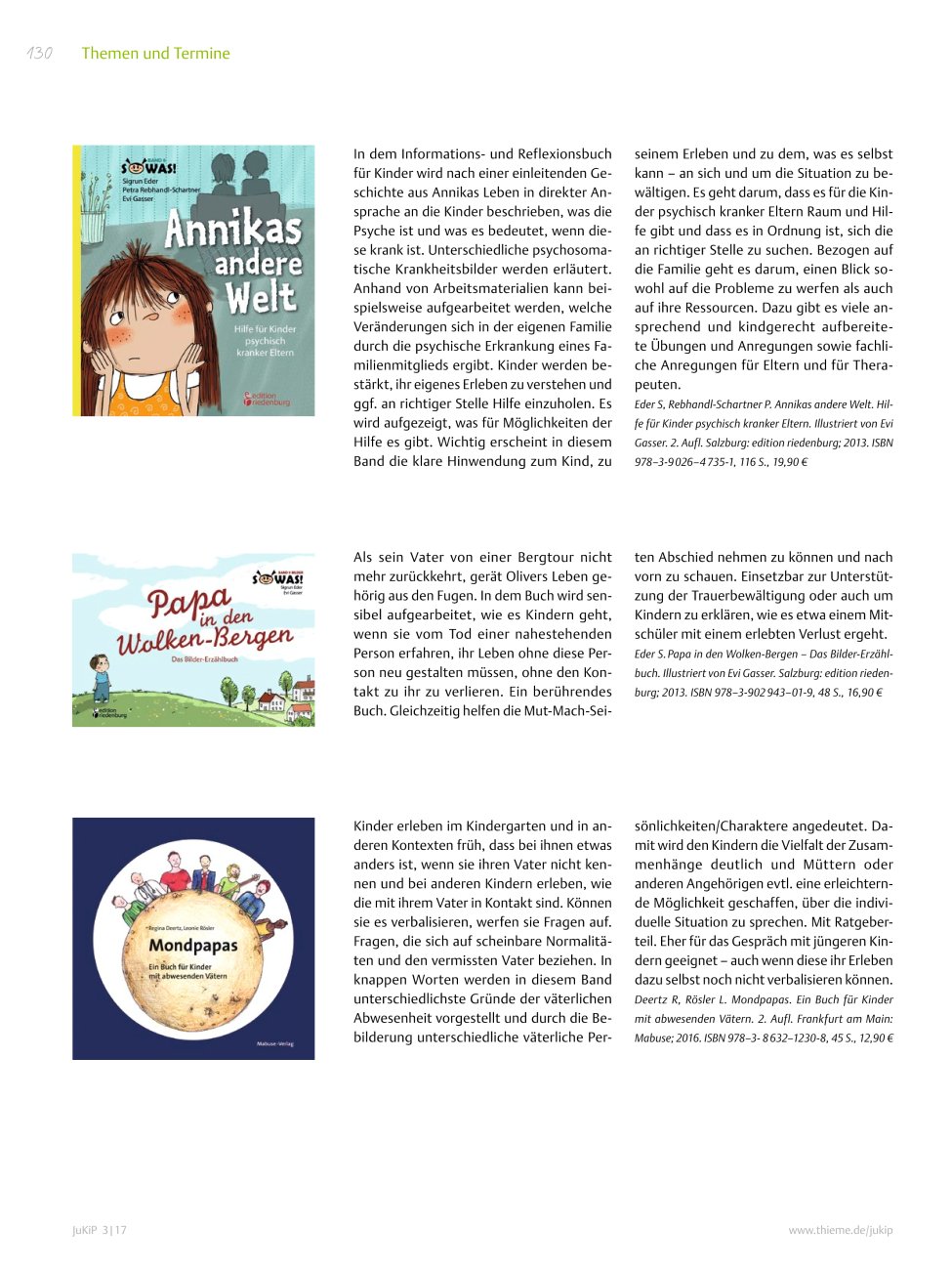 Vorschauseite 1: Buchtipp: Sigrun Eder: Papa in den Wolken-Bergen ? Das Bilder-Erzählbuch