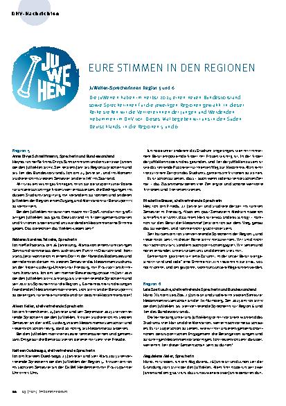 Vorschauseite 1: Eure Stimmen in den Regionen JuWeHen-Sprecherinnen Region 5 und 6