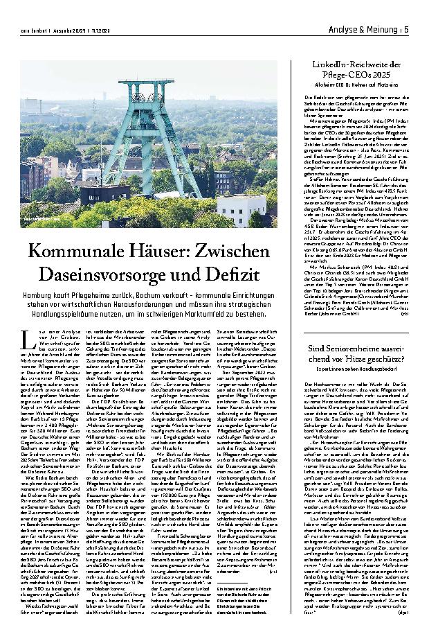 Vorschauseite 1: Kommunale Häuser: Zwischen Daseinsvorsorge und Defizit