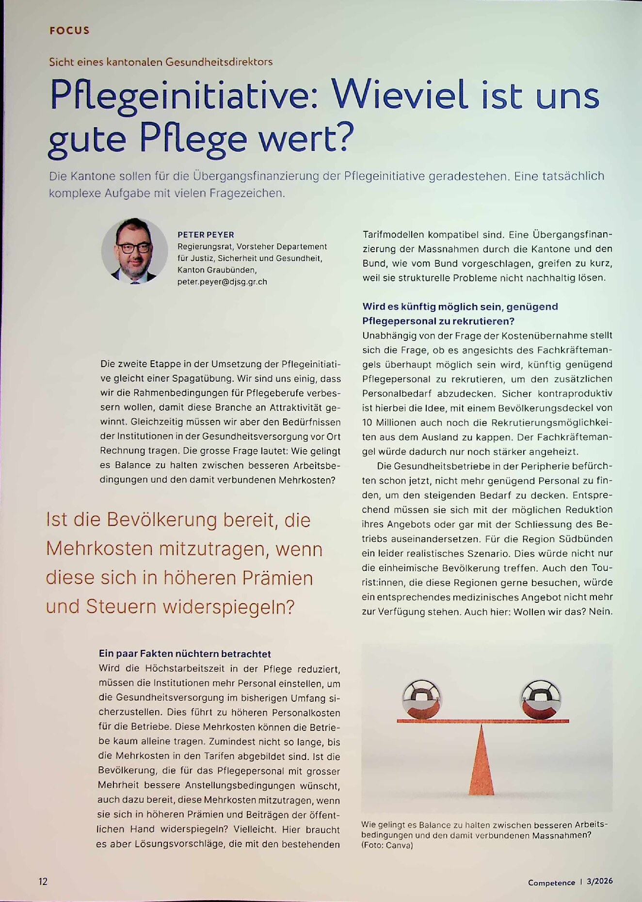 Vorschauseite 1: Pflegeinitiative: Wie viel ist uns gute Pflege wert?