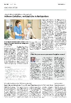 Vorschauseite 1: Tarif zwischen Diakonischer Altenhilfe Hessen und Verdi ausgehandelt: Höhere Gehälter, verlässliche Arbeitszeiten