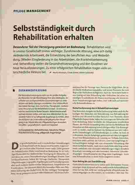 Vorschauseite 1: Selbstständigkeit durch Rehabilitation erhalten
