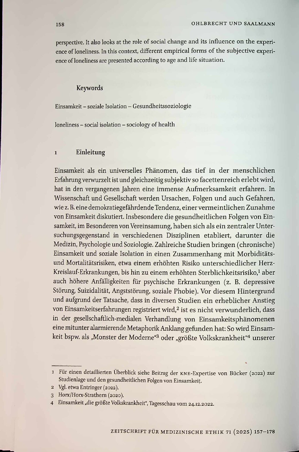 Vorschauseite 2: Ein soziologischer Blick auf das Phänomen Einsamkeit und dessen Auswirkungen auf die Gesundheit