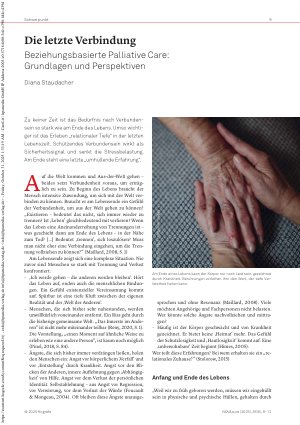 Vorschauseite 1: Die letzte Verbindung Beziehungsbasierte Palliative Care: Grundlagen und Perspektiven