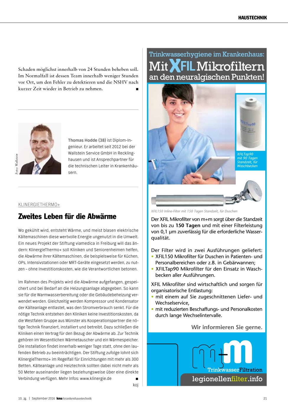 Vorschauseite 1: KlinergieThermo+: Zweites Leben für die Abwärme