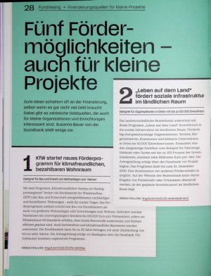 Vorschauseite 1: Fünf Fördermöglichkeiten - auch für kleine Projekte