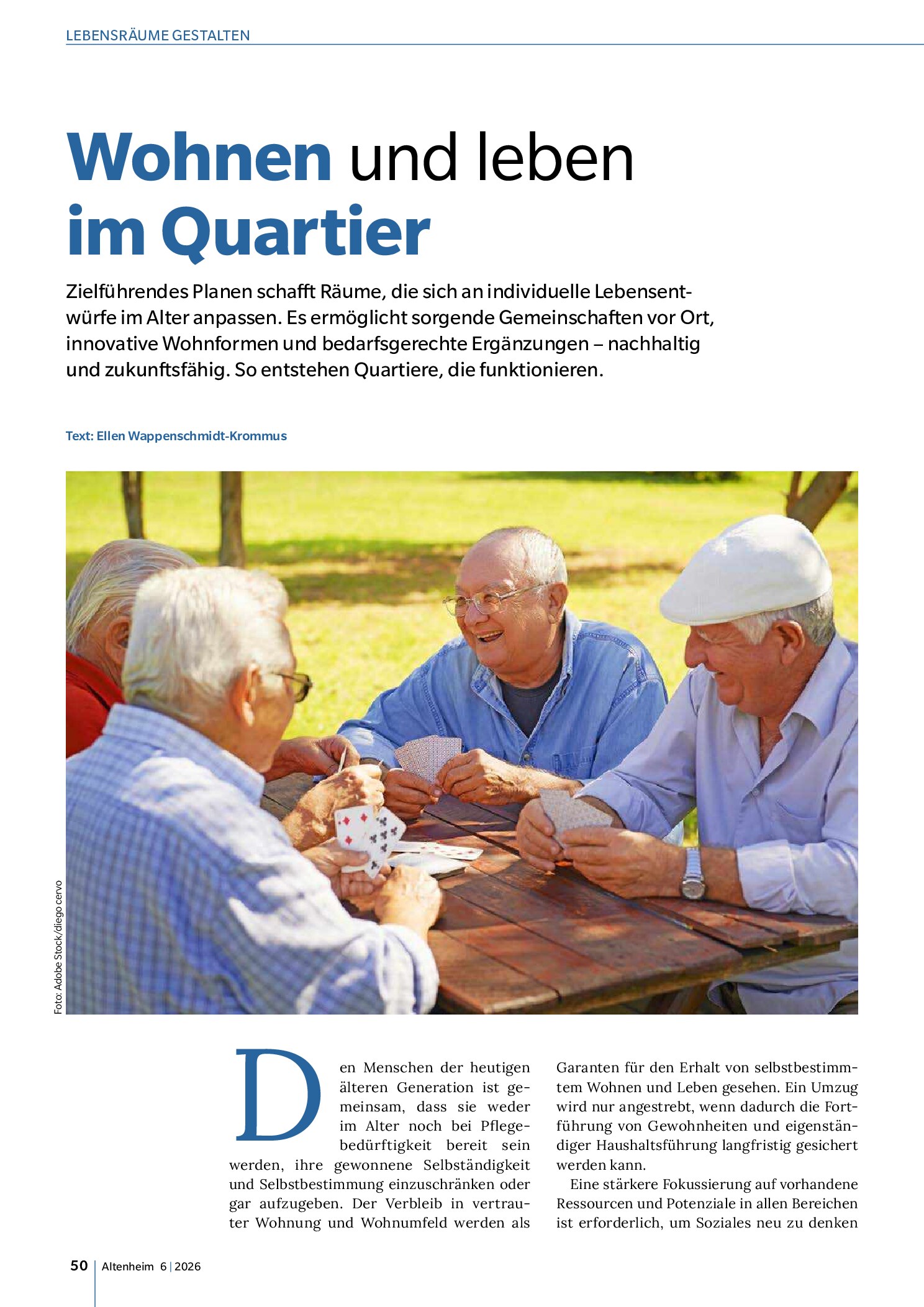 Vorschauseite 1: Wohnen und leben im Quartier