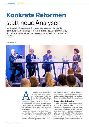 Vorschauseite 1: Konkrete Reformen statt neue Analysen