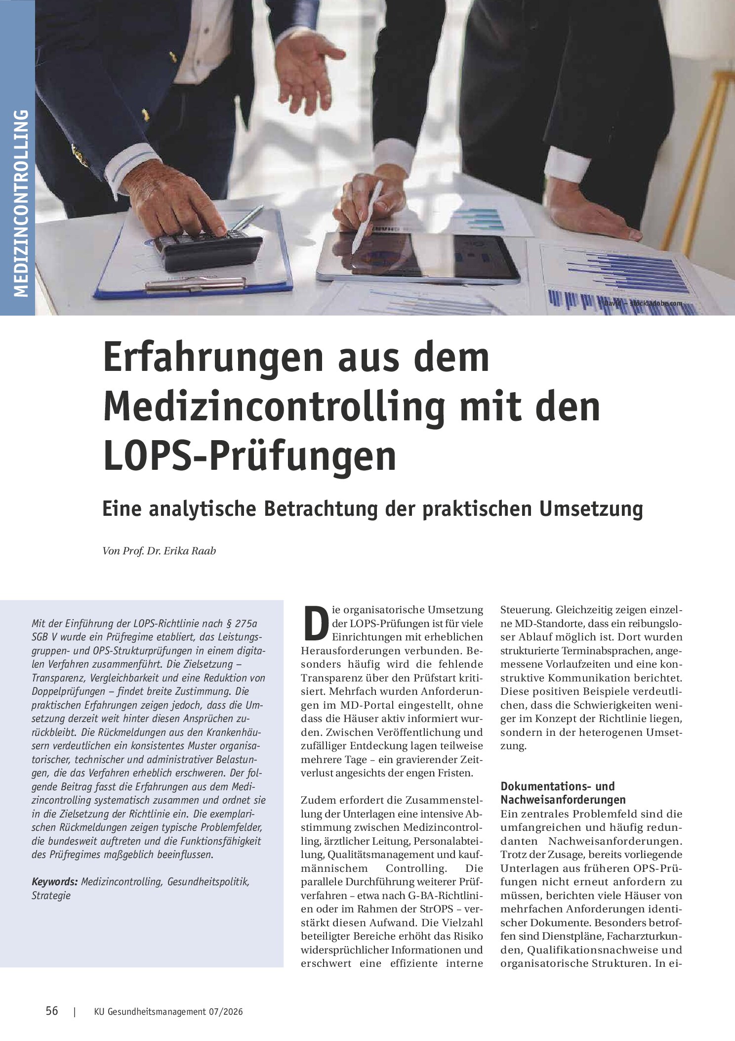 Vorschauseite 1: Erfahrungen aus dem Medizincontrolling mit den LOPS-Prüfungen