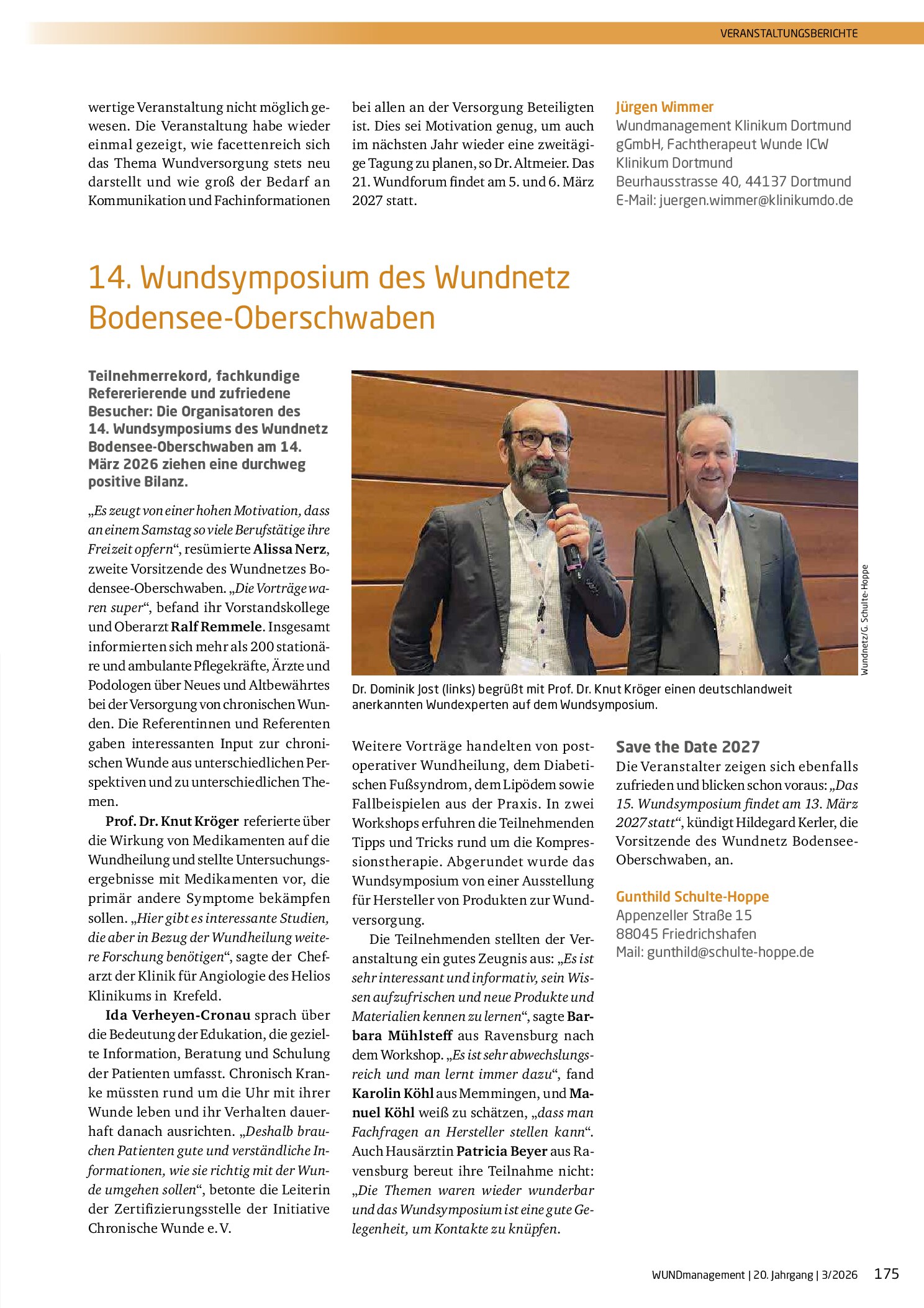 Vorschauseite 4: Nachrichten des WUNDD. A. CH