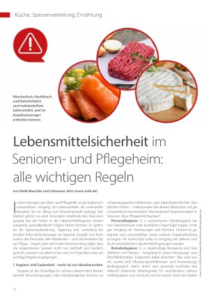 Vorschauseite 1: Lebensmittelsicherheit im Seniorenund Pflegeheim: alle wichtigen Regeln