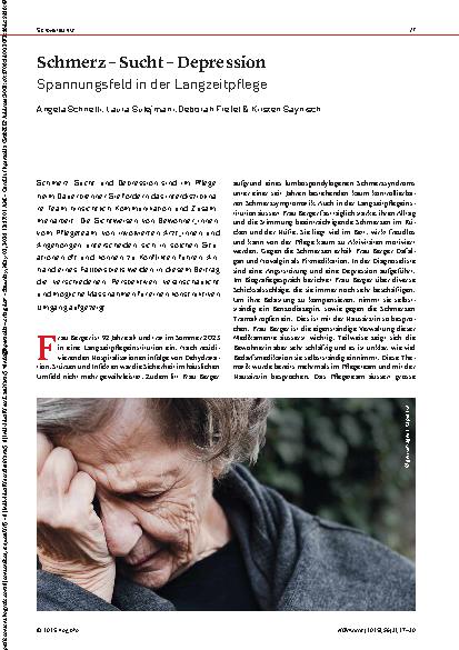 Vorschauseite 1: Schmerz – Sucht – Depression Spannungsfeld in der Langzeitpflege