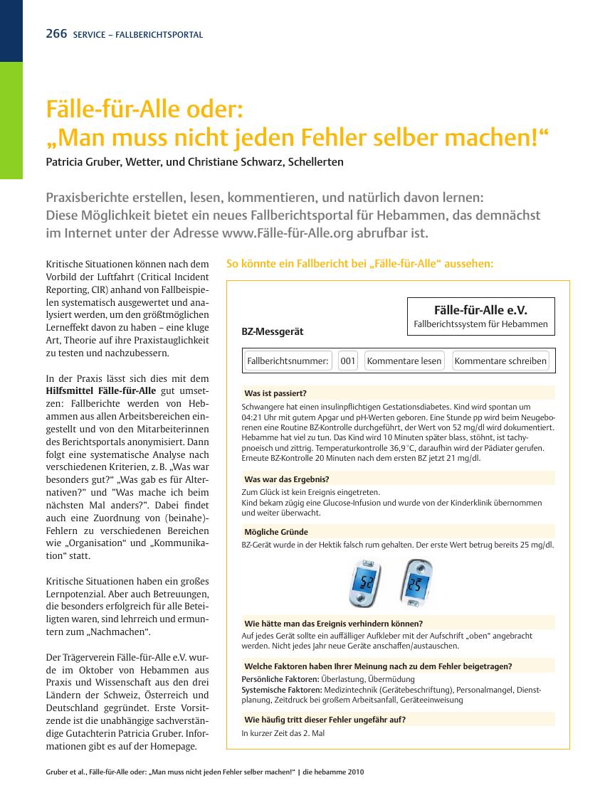 Vorschauseite 1: Fälle-für-Alle oder: „Man muss nicht jeden Fehler selber machen!”