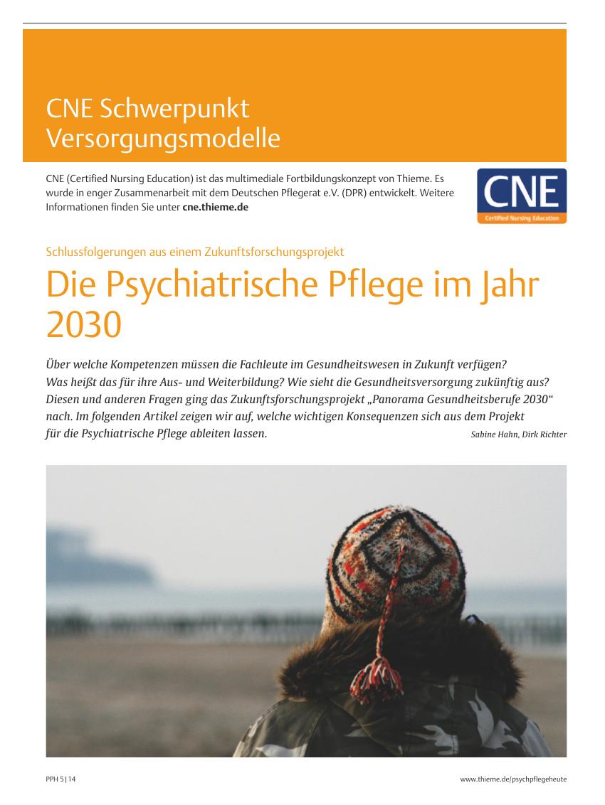 Vorschauseite 1: Die Psychiatrische Pflege im Jahr 2030