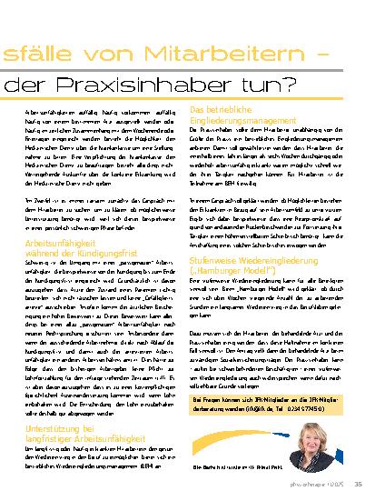 Vorschauseite 2: Krankheitsbedingte Ausfälle von Mitarbeitern - Was kann und muss der Praxisinhaber tun?